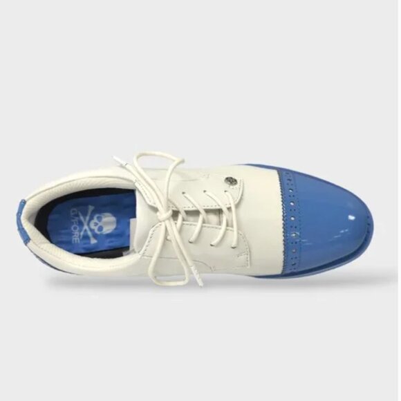 G/FORE Womens Cap Toe Gallivanter White Blue Golf Shoes US 8 NWT - Picture 7 of 9